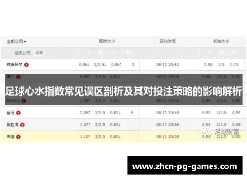 足球心水指数常见误区剖析及其对投注策略的影响解析